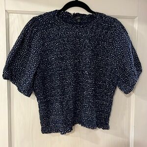 J Crew Polka Dot Ruched Top, XXL